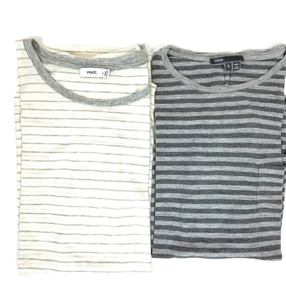 Vince Tops - Vince Bundle of 2 Striped T-Shirts Sz S and Sz L